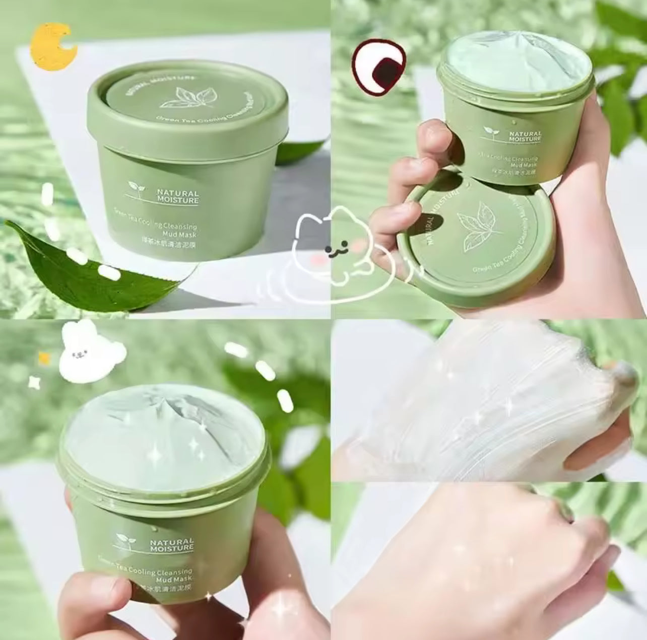 100% Green Tee Face mask
